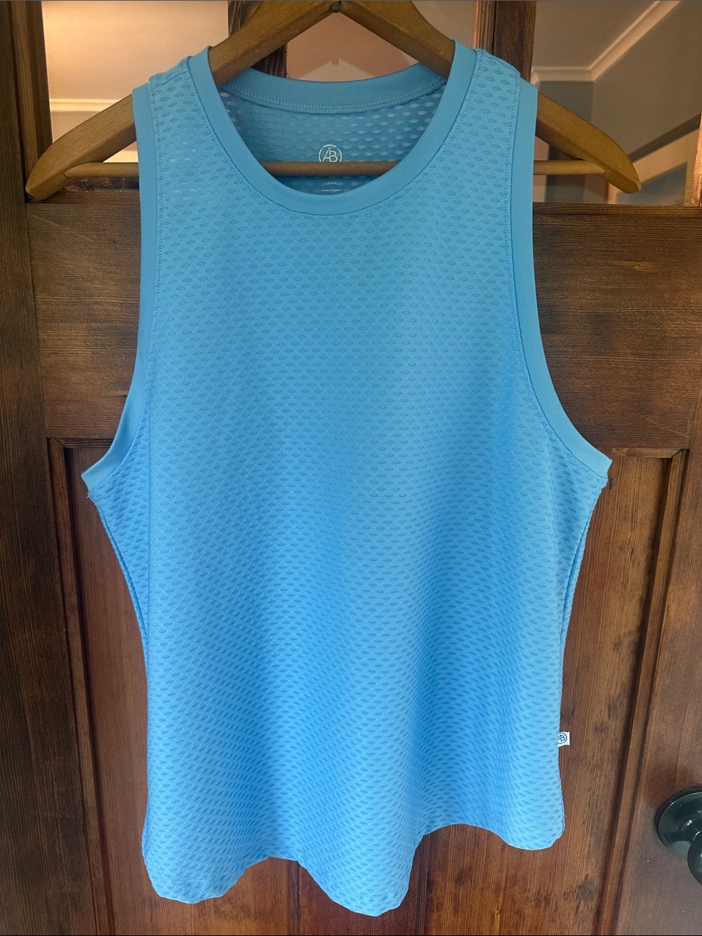 Addison Bay The Everyday Tank Light Blue Mesh Activewear Top Size Large